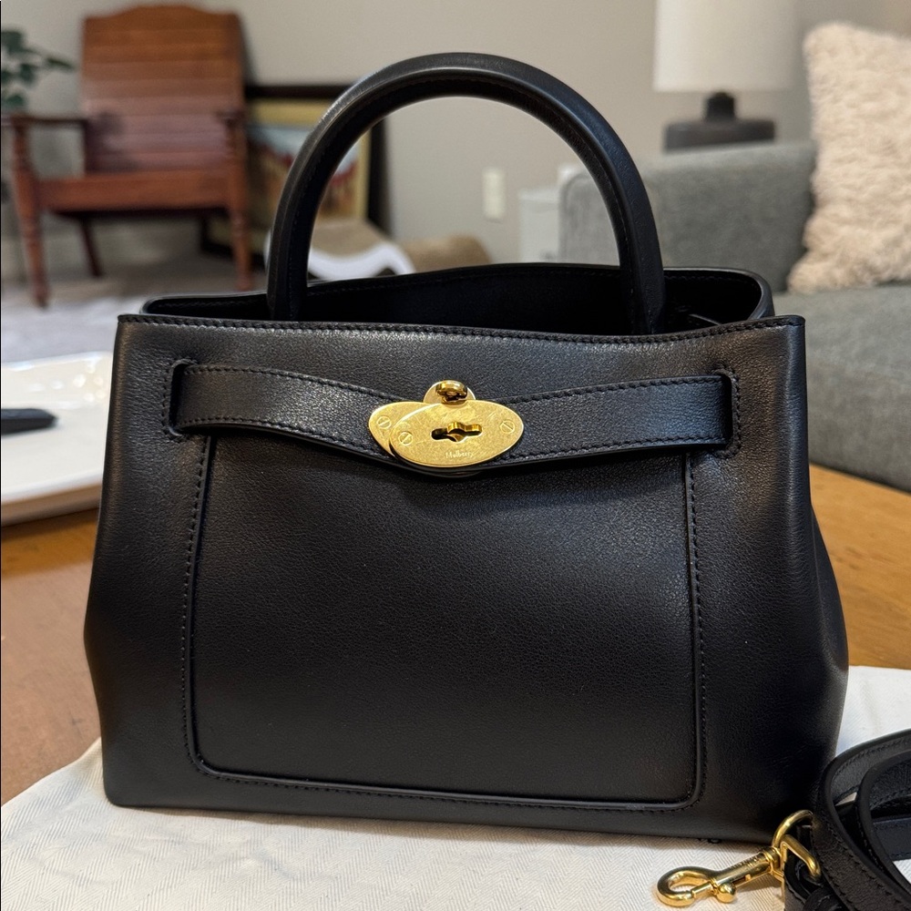 Mulberry rare Islington satchel shoulder bag silky black leather NWT - Picture 12 of 13